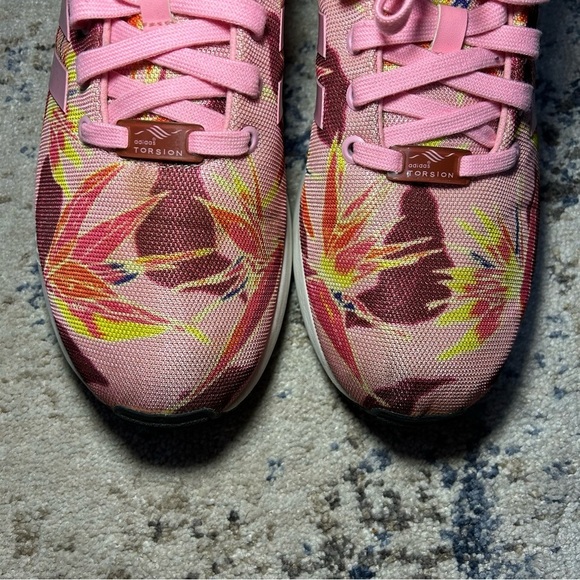 Adidas Torsion Zx Flux Light Pink Multi-Colored Floral Size 10 - Picture 5 of 10